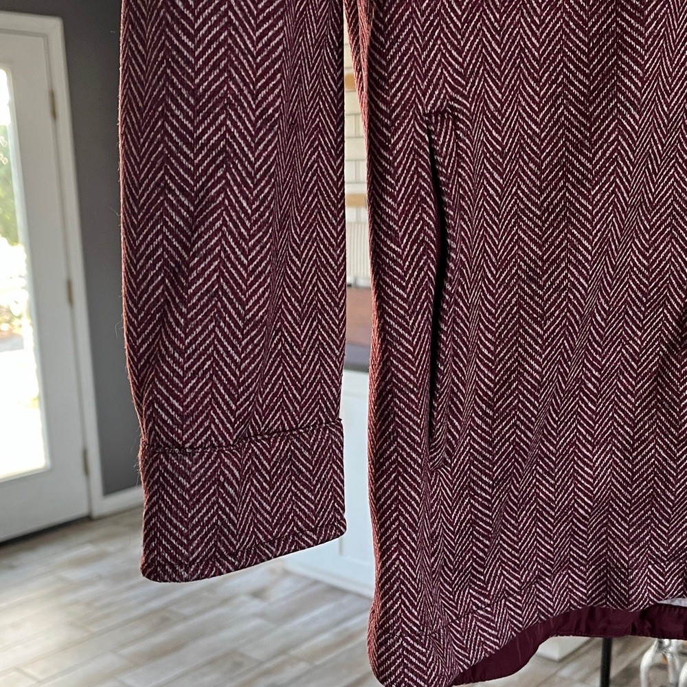 Lands' End Maroon Herringbone Jacket - Picture 4 of 6